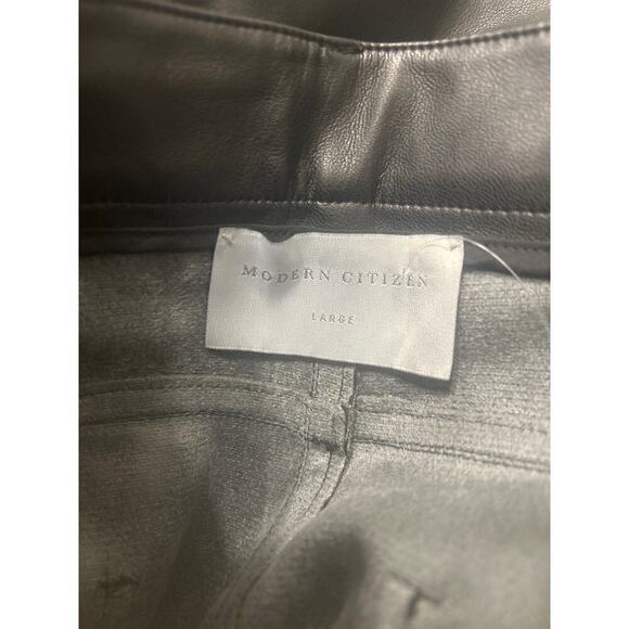 MODERN CITIZEN Faux Leather Straight Leg Pants Size Large in Black NWOT - Picture 7 of 8